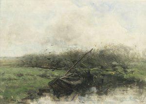 Barca a remi in un fossato da Willem Maris