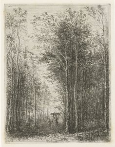 Paesaggio boschivo con raccoglitori di legna da Willem Matthias Jan van Dielen