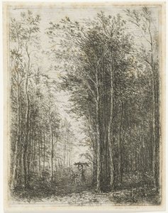 Paesaggio boschivo con raccoglitori di legna da Willem Matthias Jan van Dielen