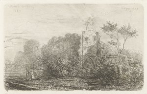 Paesaggio con rovina e due figure da Willem Matthias Jan van Dielen