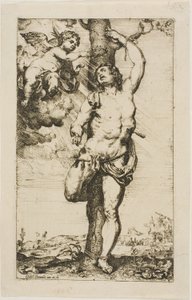 San Sebastiano incoronato da un angelo da Willem Panneels