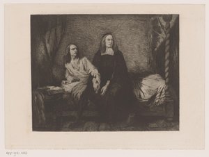 Fratelli de Witt seduti su un letto nella prigione da Willem Philip van der Veken (attributed to)