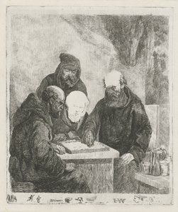 Monaci che giocano a dama da Willem Pieter Hoevenaar