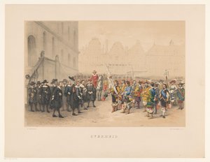 Terzo gruppo della mascherata di Utrecht nel 1856 da Willem Pieter Hoevenaar