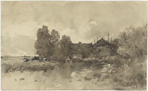Paesaggio con fattoria da Willem Roelofs (I)