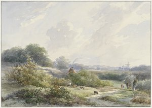 Paesaggio con fattoria e bestiame da Willem Roelofs (I)