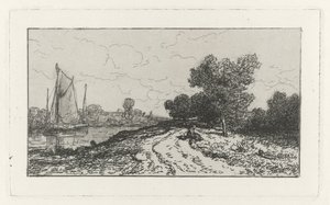 Strada di campagna lungo un canale