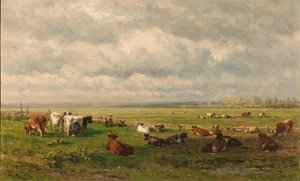 Paesaggio di prato con bestiame da Willem Roelofs (I)