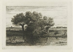 Pescatore presso i salici da Willem Roelofs (I)