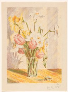 Tulipani e narcisi in un vaso da Willem Roelofs (II) (signed by artist)