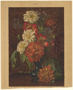 Vaso con dalie da Willem Roelofs (II) (signed by artist)