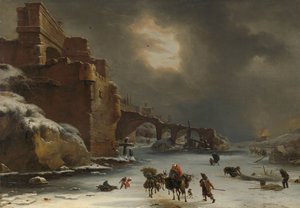 Mura della città in inverno da Willem Schellinks