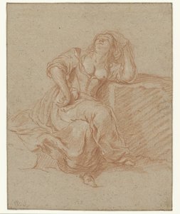 Donna seduta in posa lasciva