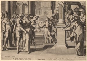 Susanna davanti a Daniele da Willem Swanenburgh, after Joachim Anthonisz Wtewael