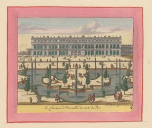 Ansicht des Palastes von Versailles von der Park- und Gartenseite da Willem Swidde
