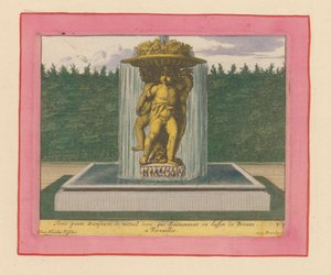 Brunnen mit einer Statue von drei tanzenden Putti, die eine Schale über ihren Köpfen tragen da Willem Swidde