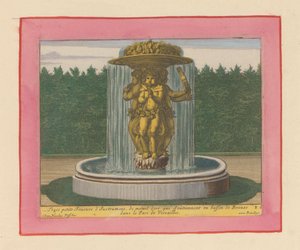 Brunnen mit einer Statue von drei Musikern, die eine Schale über ihren Köpfen tragen da Willem Swidde