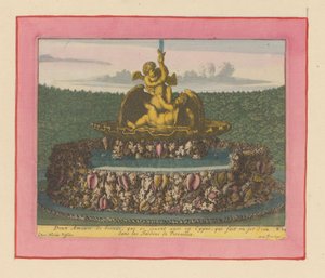 Brunnen mit zwei Putti, die mit einem Schwan spielen da Willem Swidde