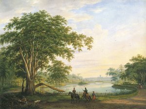 La facciata del giardino del vecchio palazzo del Governatore Generale a Buitenzorg da Willem Troost