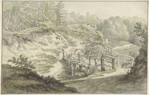 Paesaggio dunale con ponte di legno da Willem Uppink
