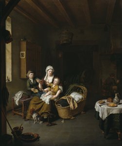 Una Madre che Nutre il suo Bambino da Willem Van Mieris