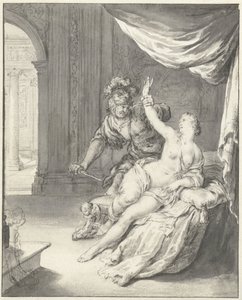 Tarquinius minaccia Lucrezia da Willem Van Mieris