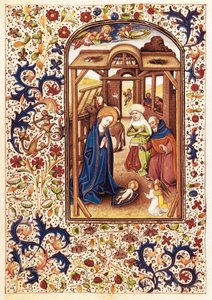 Scena della Natività nel "Libro delle Ore di Leonor de la Vega" da Willem Vrelant