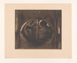 Veduta sotto un ponte con due barche a remi da Willem Witsen (signed by artist)