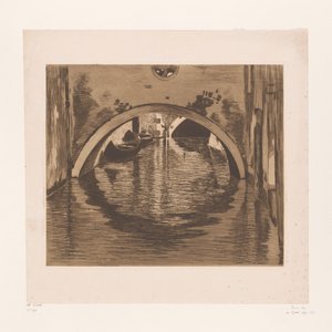 Veduta sotto un ponte con due barche a remi da Willem Witsen (signed by artist)