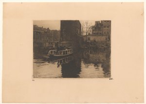 Veduta del sollevamento presso la Montelbaanstoren ad Amsterdam da Willem Witsen (signed by artist)