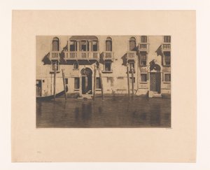 Vista sulle facciate e pali lungo il Canale Grande a Venezia da Willem Witsen (signed by artist)