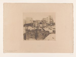 Vista di rovine in Post Street, San Francisco da Willem Witsen (signed by artist)