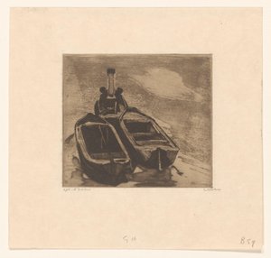 Rimorchiatore con due chiatte da Willem Witsen (signed by artist)