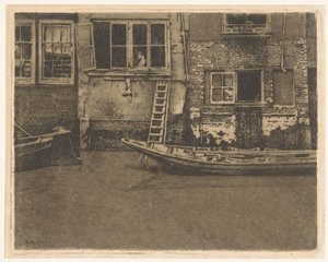 Facciate posteriori di Voorstraat 463, 465 e 467 a Dordrecht da Willem Arnoldus Witsen