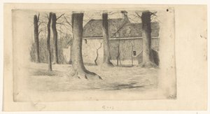 Alberi vicino a una casa da Willem Arnoldus Witsen