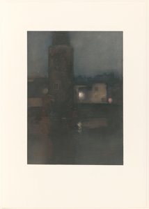 La Montelbaanstoren ad Amsterdam di notte da Willem Arnoldus Witsen