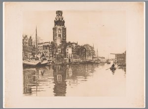 Vista sulla Montelbaanstoren ad Amsterdam da Willem Arnoldus Witsen