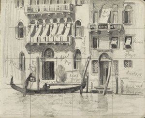 Case con tende sui balconi sul Canal Grande a Venezia