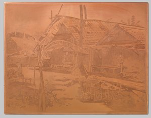Nel villaggio, albero di banane in primo piano da Willem Arnoldus Witsen