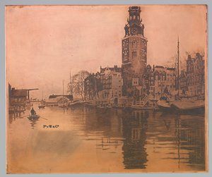 Oude Schans con Montelbaanstoren e barca a remi