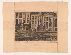 Oude Waal mit der Waschanlage der Schwestern Veltkamp da Willem Witsen