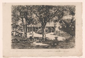 Scuderie dietro alberi a Giava da Willem Arnoldus Witsen
