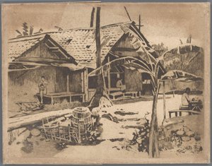 Albero di banane nel villaggio, Buitenzorg da Willem Arnoldus Witsen