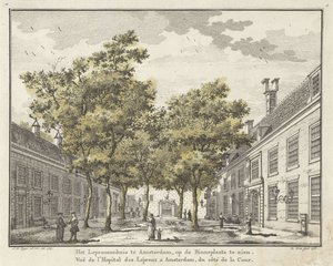 Vista del cortile del Leprosenhuis ad Amsterdam