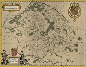 Mappa di Valois da Willem and Joan (1596 1673) Blaeu