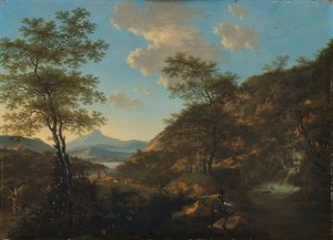 Paesaggio italiano con disegnatore da Willem de Heusch