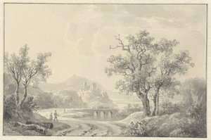 Paesaggio con rovina in lontananza da Willem de Klerk