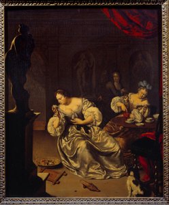 Le donne della nobiltà olandese che prendono il tè da Willem Van Mieris
