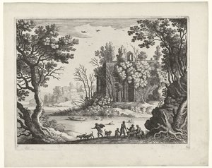 Edificio su un fiume da Willem van Nieulandt (II)