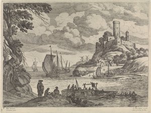 Veduta del porto con navi da Willem van Nieulandt (II)